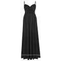 Kate Kasin Sexy Womens Comfortable Spaghetti Straps V-Neck Black Maxi Maternity Dress KK000674-1